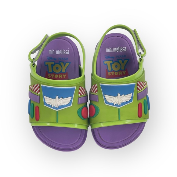 new Mini Melissa ミ★ Disney Pixar Toy Story Scented Sandals ミ★ Lilac Green ミ★ 7 - Picture 10 of 16